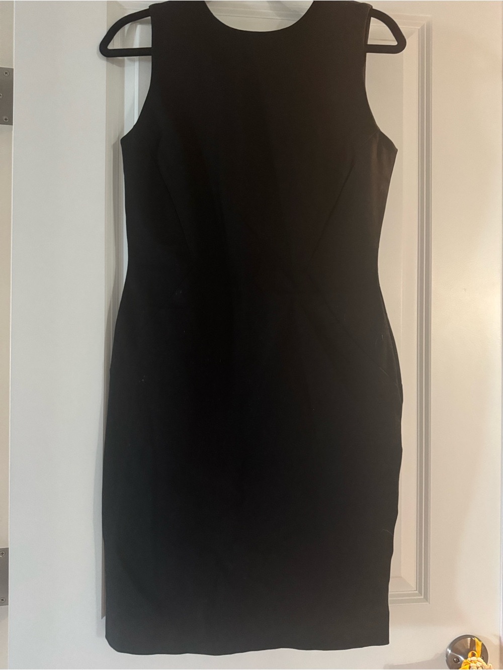 Banana Republic Black Sleeveless V-Neck Midi Sheath Dress
